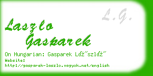 laszlo gasparek business card